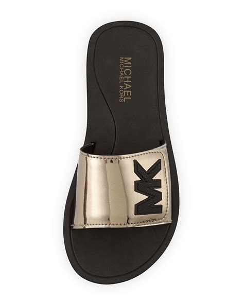 michael kors women's slide sandals|michael kors slides women's.